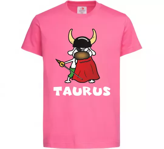 Детская футболка Телець пес Ярко-розовый фото