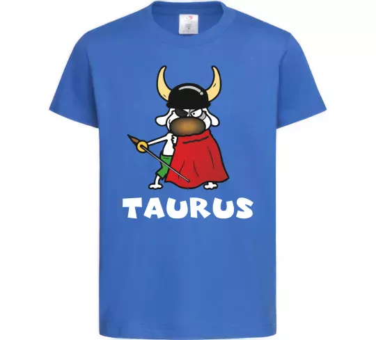 Детская футболка Телець пес Ярко-синий фото