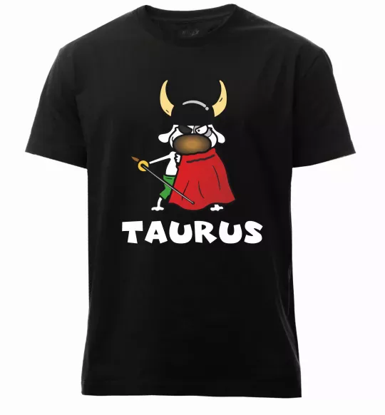 Мужская премиум футболка Телець пес Черный фото