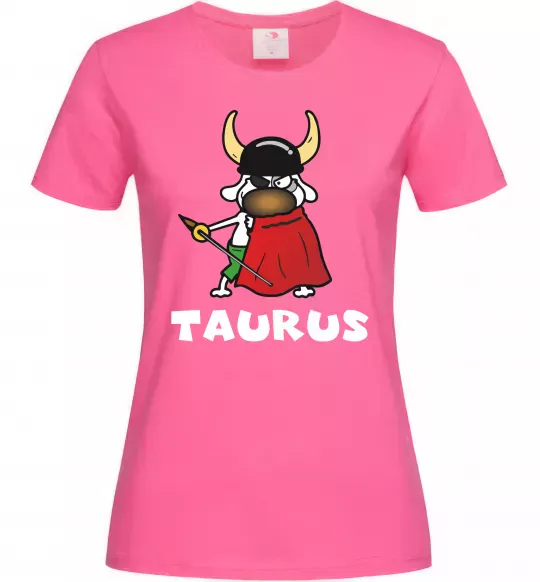 Женская футболка Телець пес Ярко-розовый фото