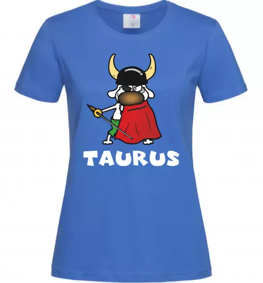 Женская футболка Телець пес Ярко-синий фото