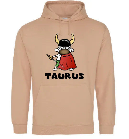 Мужская толстовка (худи) Телець пес Песочный фото