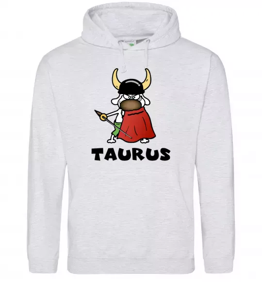 Женская толстовка (худи) Телець пес Серый меланж фото