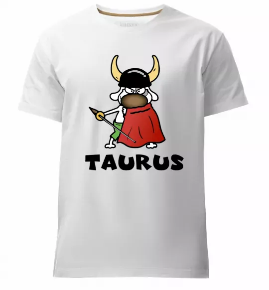 Мужская премиум футболка Телець пес Белый фото