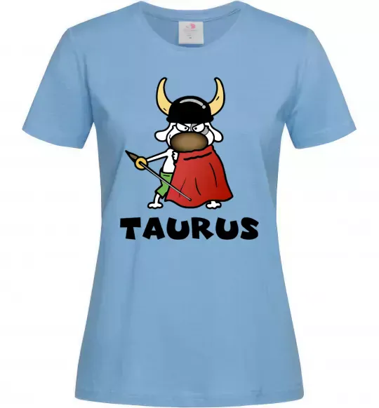 Женская футболка Телець пес Голубой фото