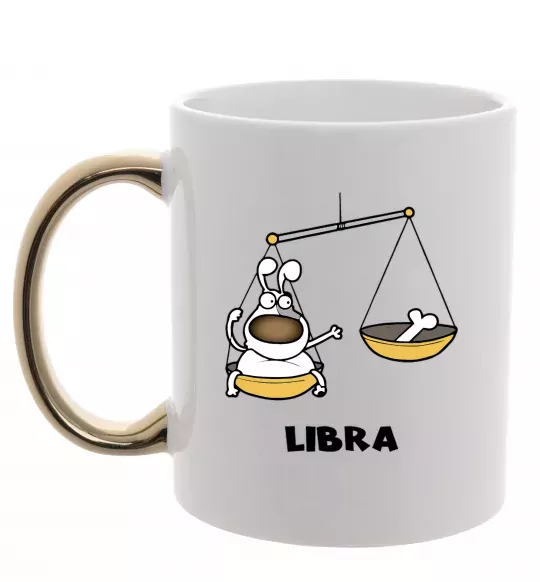 Чашка с цветной ручкой Терези пес Золото фото