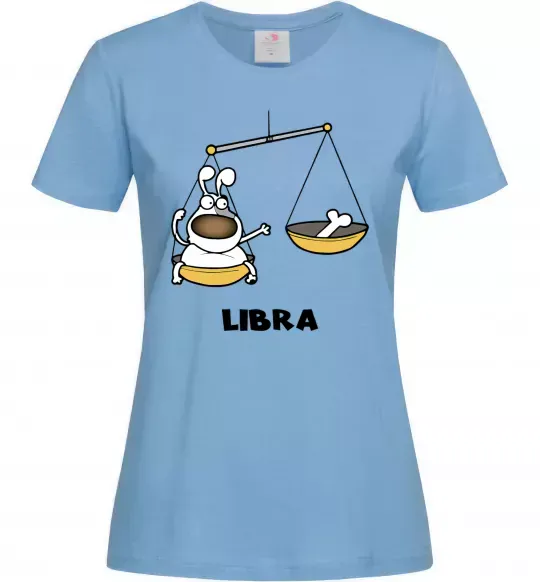 Женская футболка Терези пес Голубой фото