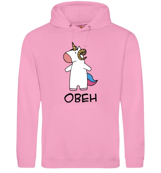 Чоловіча толстовка (худі) Овен єдиноріг Рожевий фото