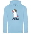 Чоловіча толстовка (худі) Овен єдиноріг Блакитний фото