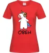 Жіноча футболка Овен єдиноріг Червоний фото