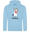 Мужская толстовка (худи) Телець єдиноріг Голубой фото