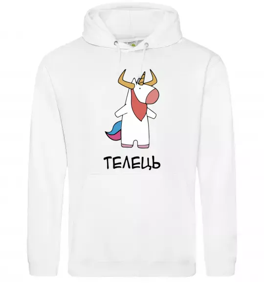 Жіноча толстовка (худі) Телець єдиноріг Білий фото