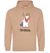Жіноча толстовка (худі) Телець єдиноріг Пісочний фото