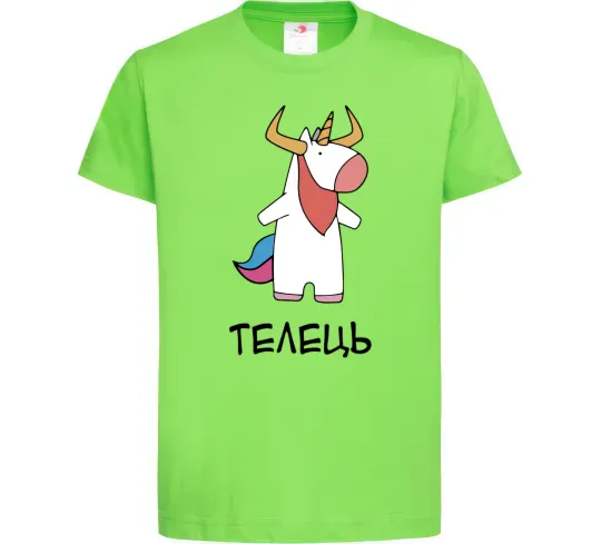 Детская футболка Телець єдиноріг Лаймовый фото