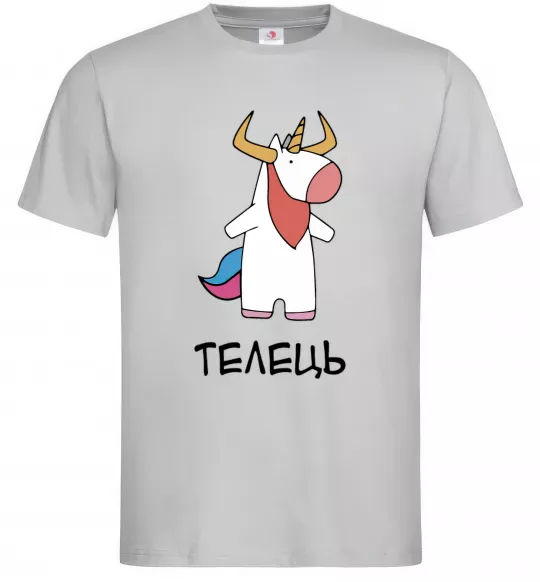 Чоловіча футболка Телець єдиноріг Сірий фото