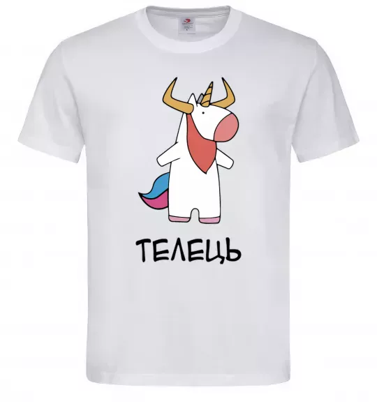 Чоловіча футболка Телець єдиноріг Білий фото