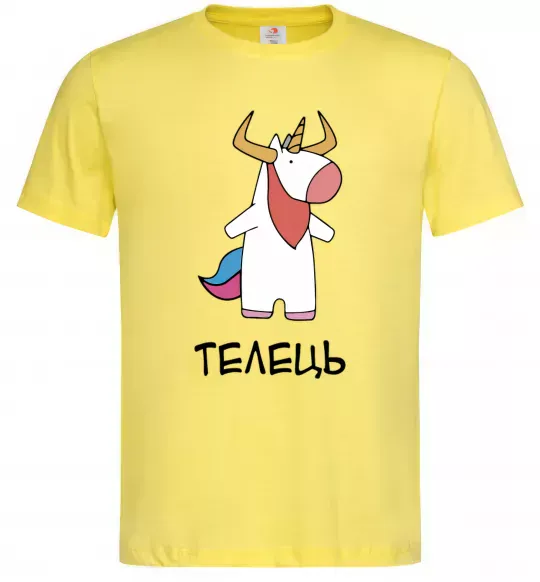 Чоловіча футболка Телець єдиноріг Лимонний фото