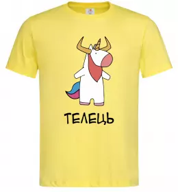 Мужская футболка Телець єдиноріг Лимонный фото
