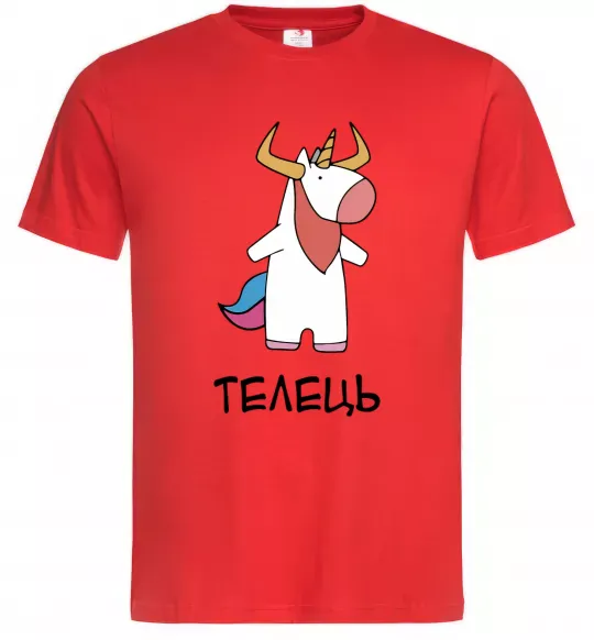 Чоловіча футболка Телець єдиноріг Червоний фото
