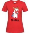Женская футболка Телець єдиноріг Красный фото