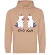 Чоловіча толстовка (худі) Близнюки єдиноріг Пісочний Чоловіча толстовка (худі) Близнюки єдиноріг Пісочний фото