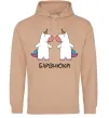 Женская толстовка (худи) Близнюки єдиноріг Песочный фото