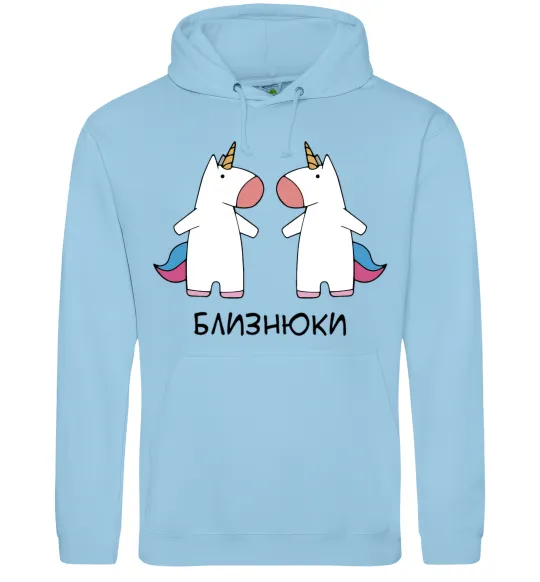 Жіноча толстовка (худі) Близнюки єдиноріг Блакитний фото