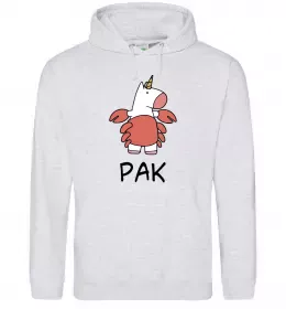 Чоловіча толстовка (худі) Рак єдиноріг Сірий меланж фото