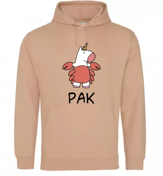 Жіноча толстовка (худі) Рак єдиноріг Пісочний фото