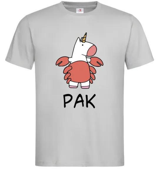 Чоловіча футболка Рак єдиноріг Сірий фото