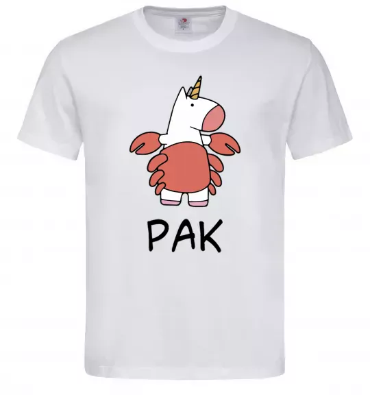 Чоловіча футболка Рак єдиноріг Білий фото