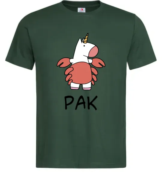 Чоловіча футболка Рак єдиноріг Темно-зелений фото