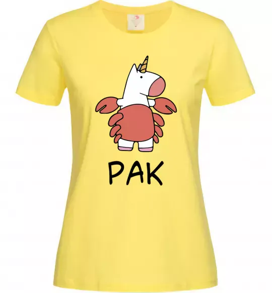 Женская футболка Рак єдиноріг Лимонный фото