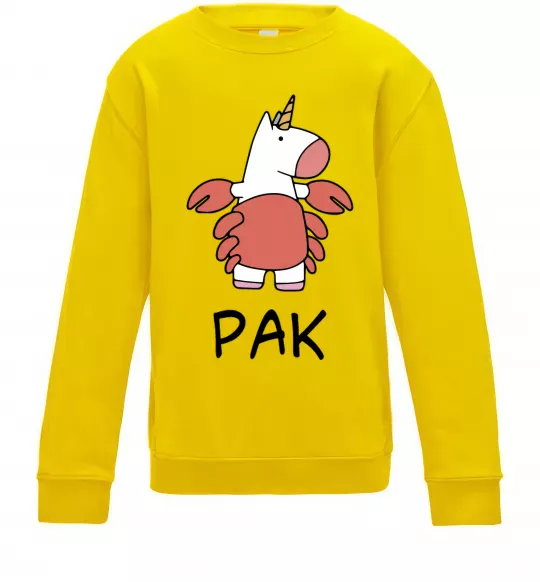 Дитячий світшот Рак єдиноріг Сонячно жовтий фото