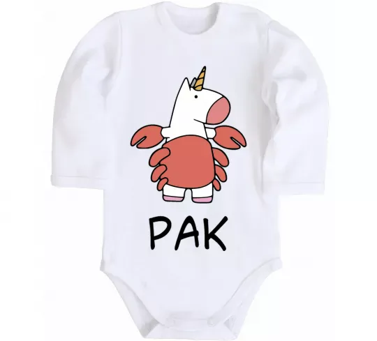 Детский боди Рак єдиноріг Белый фото