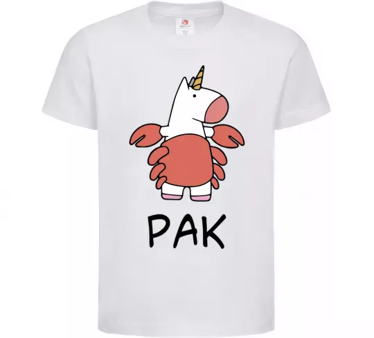 Дитяча футболка Рак єдиноріг Білий фото