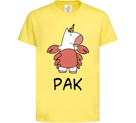 Дитяча футболка Рак єдиноріг Лимонний фото