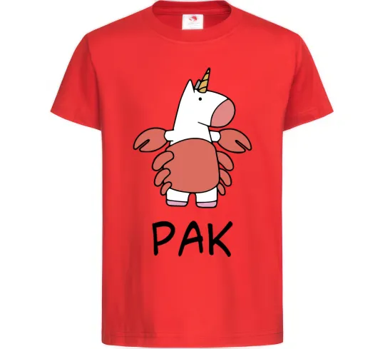 Дитяча футболка Рак єдиноріг Червоний фото