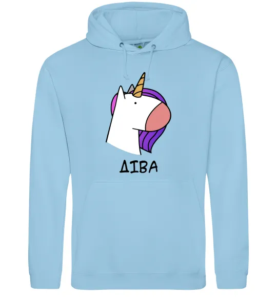 Жіноча толстовка (худі) Діва єдиноріг Блакитний фото