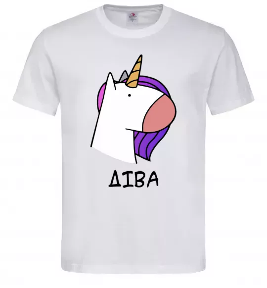 Чоловіча футболка Діва єдиноріг Білий фото