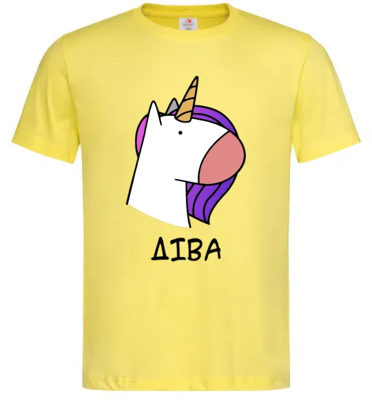 Чоловіча футболка Діва єдиноріг Лимонний фото