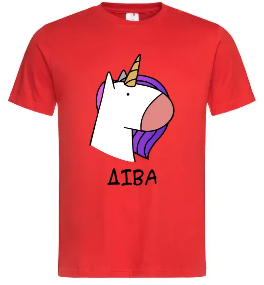 Чоловіча футболка Діва єдиноріг Червоний фото