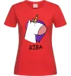 Жіноча футболка Діва єдиноріг Червоний фото