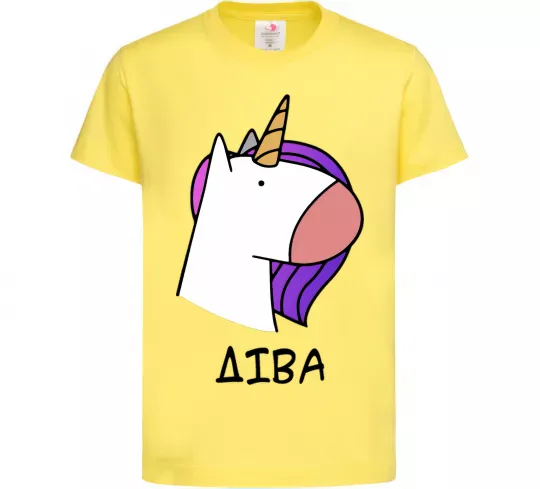 Дитяча футболка Діва єдиноріг Лимонний фото