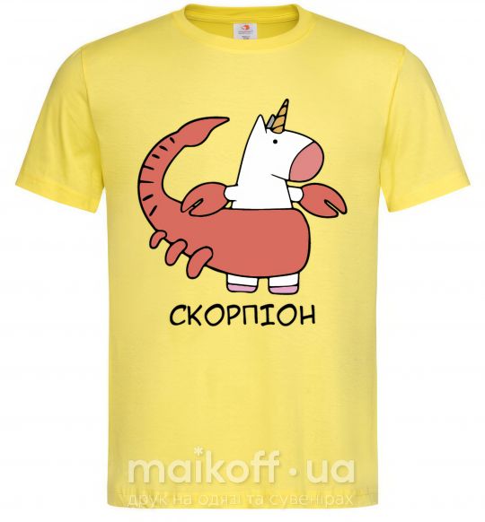 Чоловіча футболка Скорпіон єдиноріг Лимонний фото