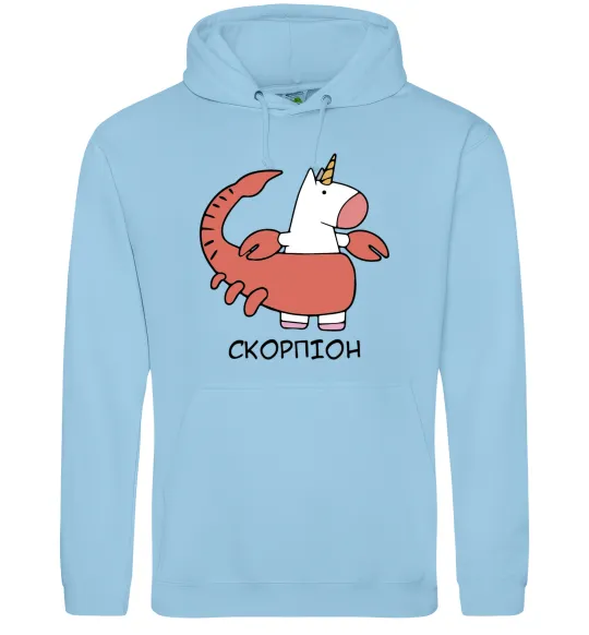 Жіноча толстовка (худі) Скорпіон єдиноріг Блакитний фото