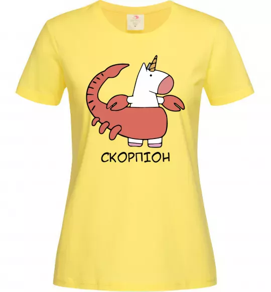 Жіноча футболка Скорпіон єдиноріг Лимонний фото