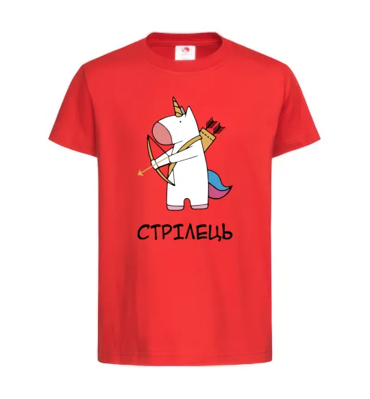 Детская футболка Стрілець єдиноріг Красный фото