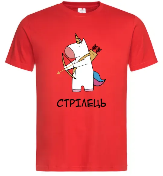 Мужская футболка Стрілець єдиноріг Красный фото
