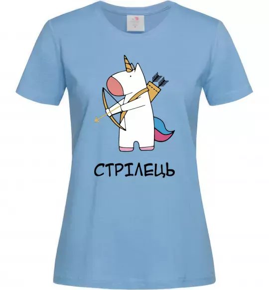 Женская футболка Стрілець єдиноріг Голубой фото